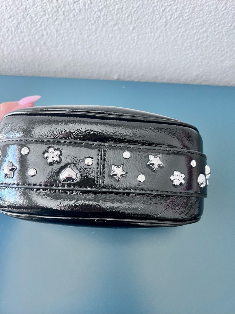 Marc Jacobs Black Patent Leather Belt Bag with Silver Hardware mini party bag - Picture 2 of 10